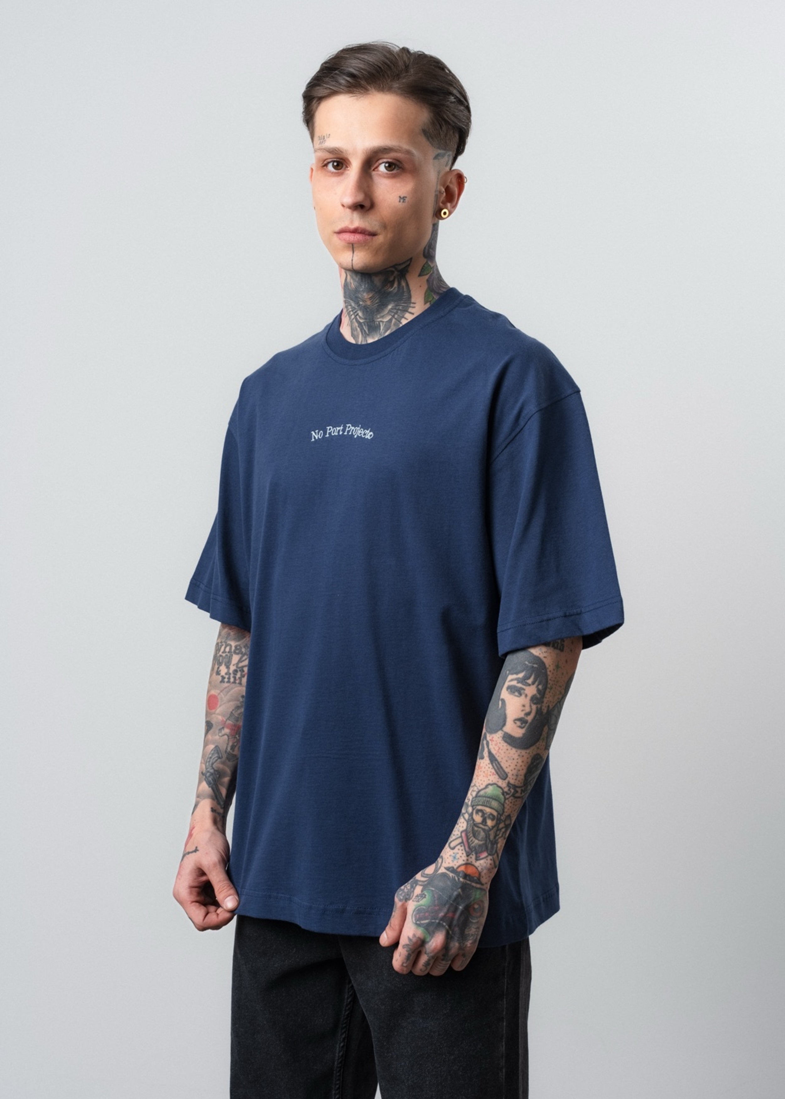 Men's No Port Printed Oversize T-Shirt Navy – 1810 Store